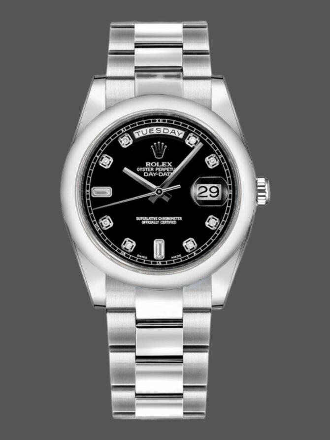Replica Rolex Day-Date 118209 Black dial 36mm Unisex Watch