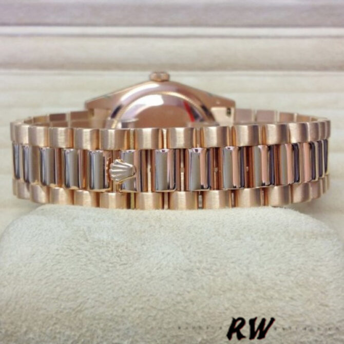 Replica Rolex Day-Date 118235 Fluted Bezel Chocolate Dial 36mm Unisex Watch
