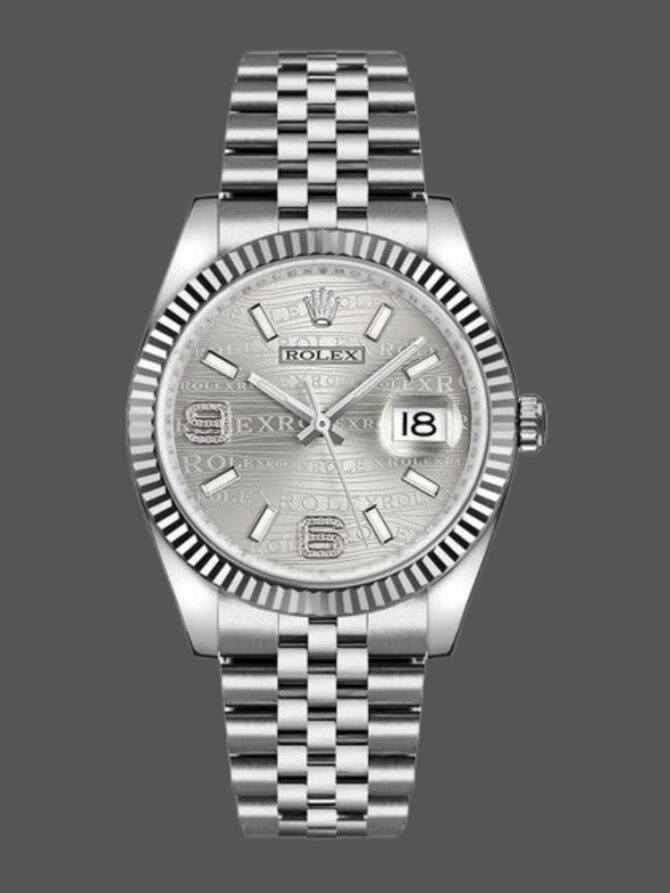 41434-0159 Rhodium Wave Diamond Dial 36mm Unisex Replica Watch