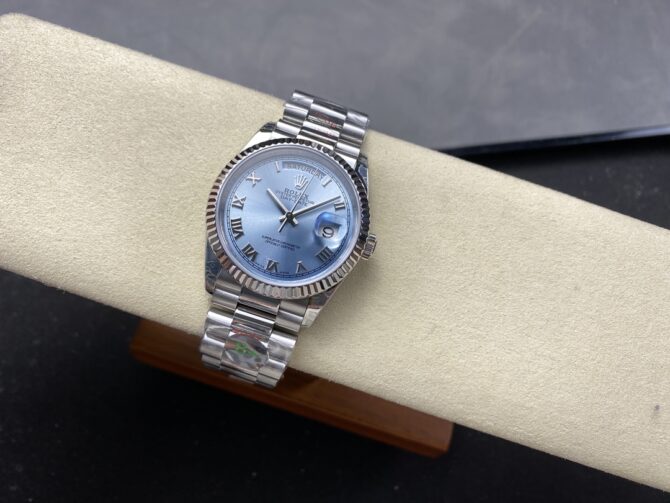 Replica Rolex Day Date 128236 0018 Ice Blue Roman Dial
