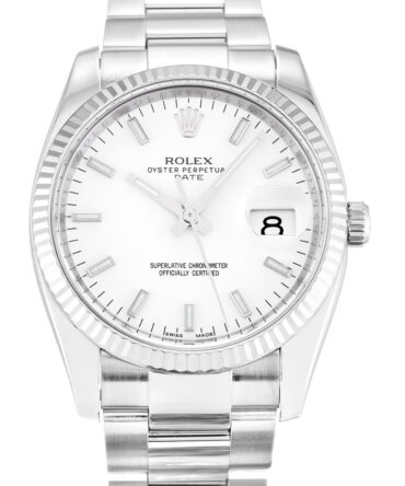 Replica Rolex Oyster Perpetual Date 34mm White Dial 115234