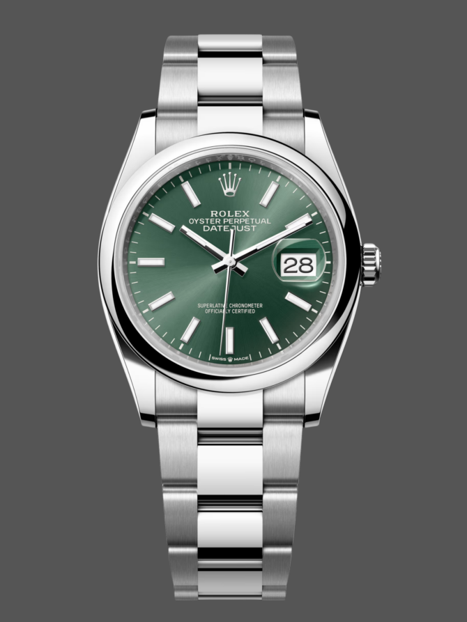 7410520 Green Index Dial Stainless steel 36MM Unisex Replica Watch