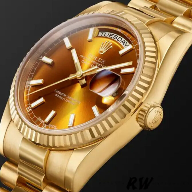 Replica Rolex Day-Date 118238 Dark Mother of Pearl 36mm Unisex Watch