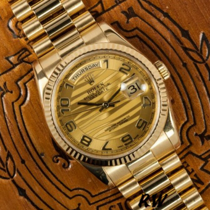 Replica Rolex Day Date 118238 Black Diamond Dial 36mm Mens Watch