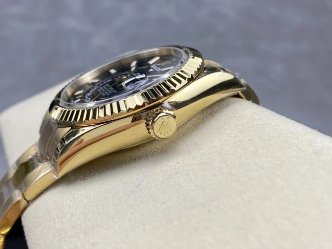 Rolex Sky Dweller Yellow Gold Black Dial Oyster M336938 0002 Men's Replica Watch