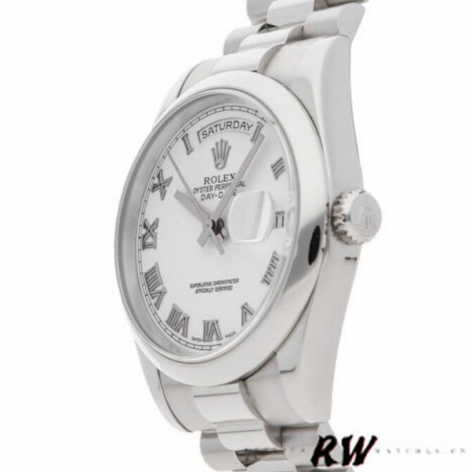 Replica Rolex Day-Date 118206 White Roman Numeral 36mm Unisex Watch
