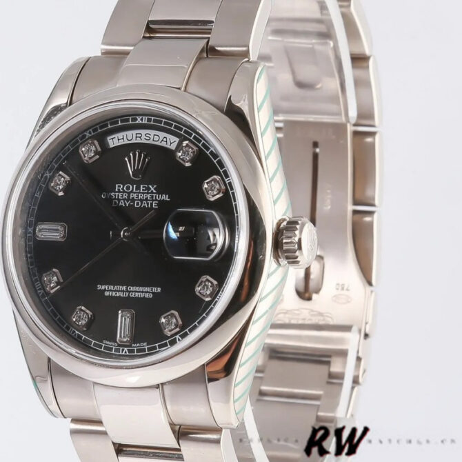 Replica Rolex Day-Date 118209 Black dial 36mm Unisex Watch
