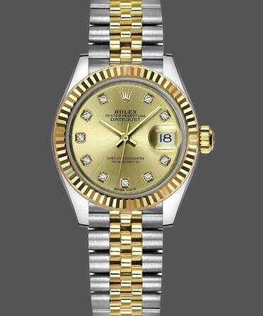 Rolex Datejust 279173 Champagne Diamond Dial Fluted Bezel 28mm Lady Replica Watch