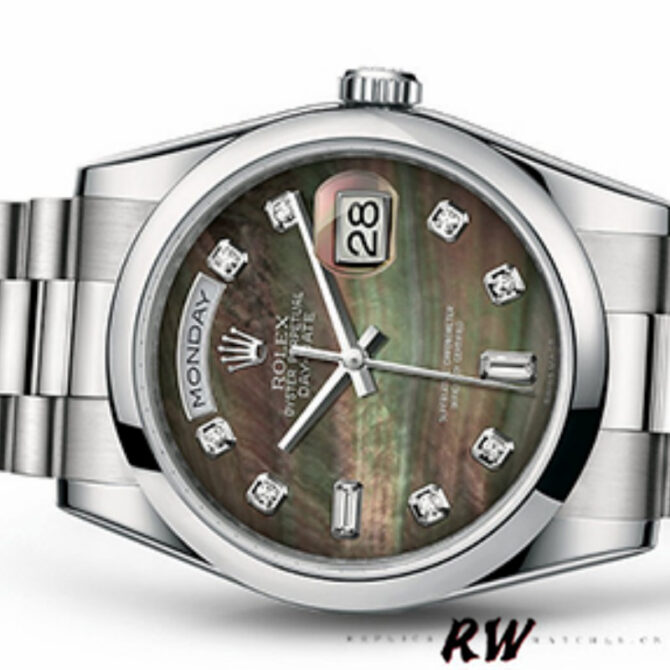 Replica Rolex Day-Date 118209 Black dial 36mm Unisex Watch