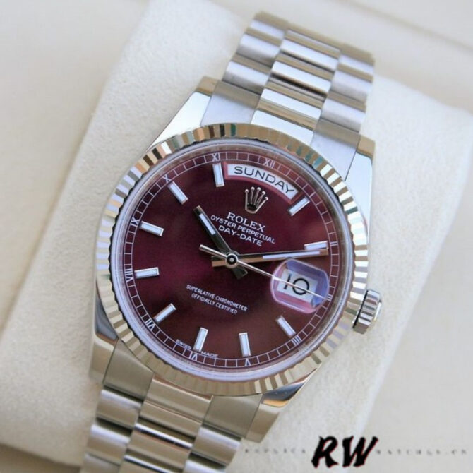 Replica Rolex Day Date 118238 Black Diamond Dial 36mm Mens Watch