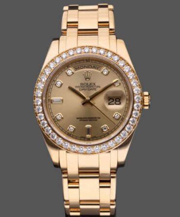 Replica Rolex Day-Date 18948 Champagne Diamond Dial Special Edition 39MM Mens Watch