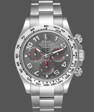 Rolex Cosmograph Daytona 116509 Gray Arabic Dial White Gold 40MM Mens Replica Watch