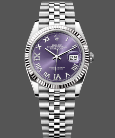 5112234 Fluted Bezel Aubergine Dial 36MM Unisex Replica Watch