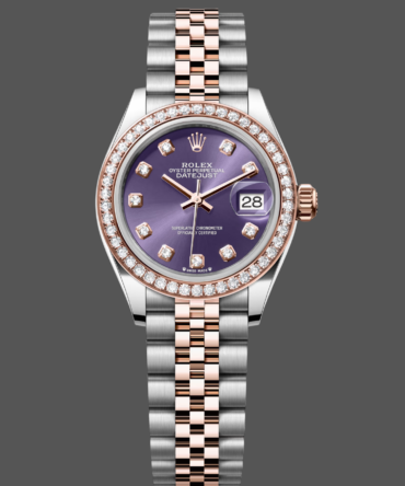 Rolex Datejust 28 Rose Dial Purple Gold m279381rbr 0015 Lady Watch