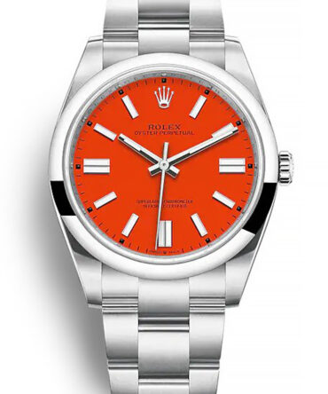 Replica Rolex Oyster Perpetual Lady 36mm Coral Red Dial 126000