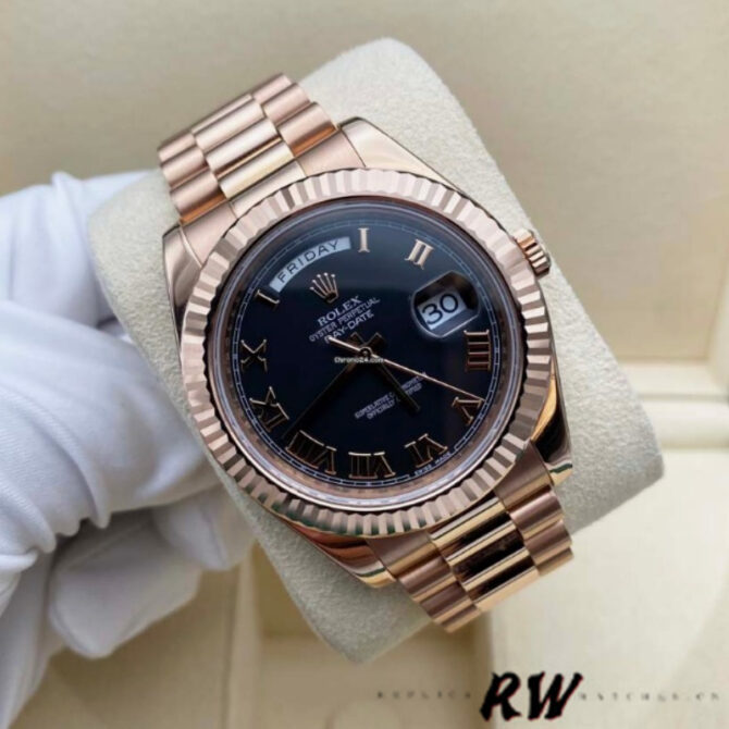 Replica Rolex Day-Date 218206 Ice Blue Diamond Dial Platinum 41MM Mens Watch