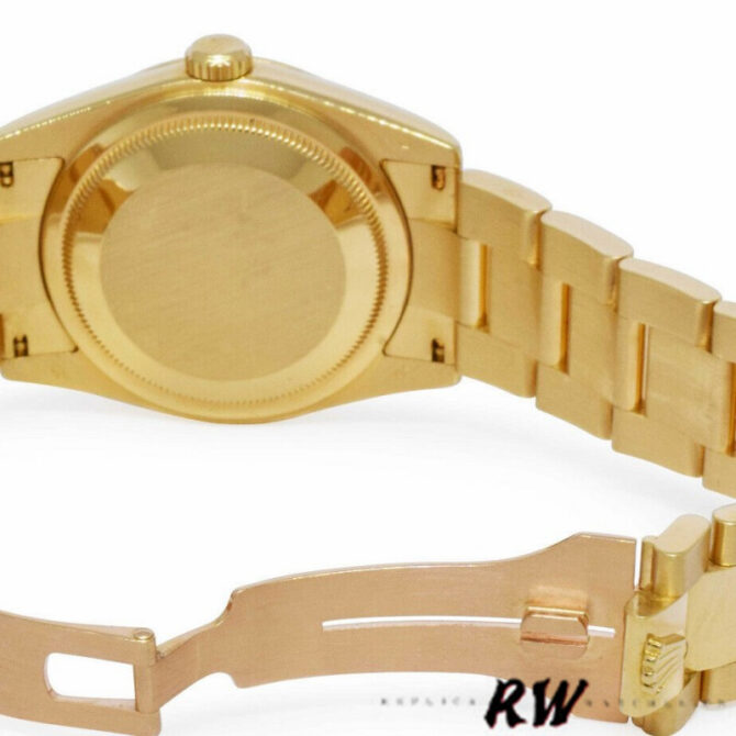 Replica Rolex Day-Date 118208 champagne dial Arabic Numeral Hour Markers yellow gold 36mm Unisex Watch