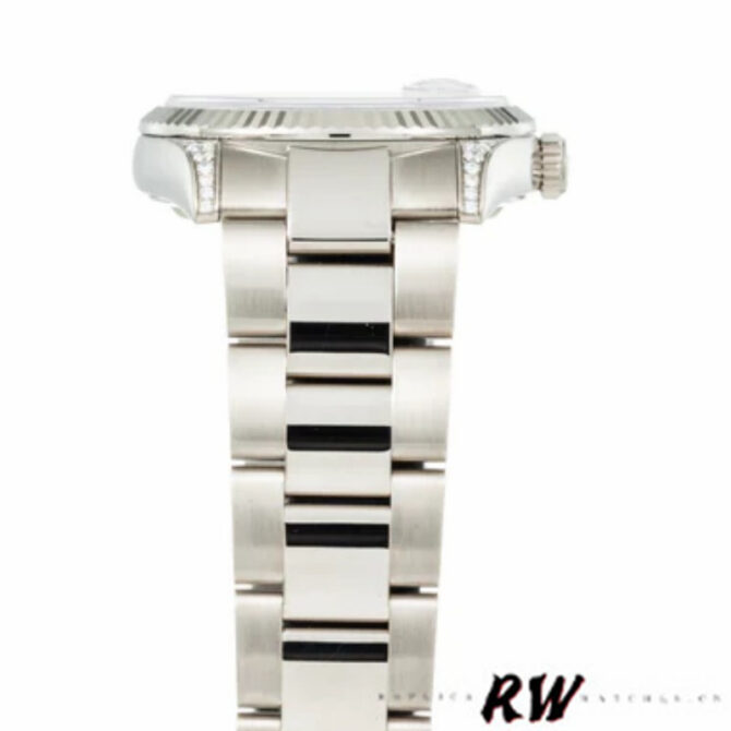Replica Rolex Day Date 118339 White Gold white Dial Fluted Bezel 36mm Unisex Watch