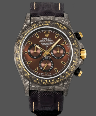 Rolex Daytona 40mm DIW Carbon Case Chocolate Dial Nylon Strap Mens Watch