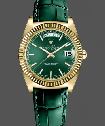 Replica Rolex Day Date 36 Green Dial Solid 18k Yellow Gold 118138 0003