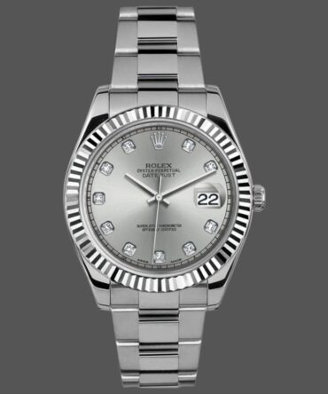 222334 Silver Diamond Dial 41mm Mens Replica Watch