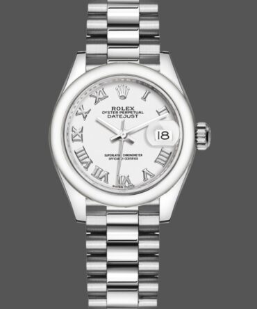 Rolex Datejust 279166 White Roman Numeral Dial Domed Bezel 28mm Lady Replica Watch