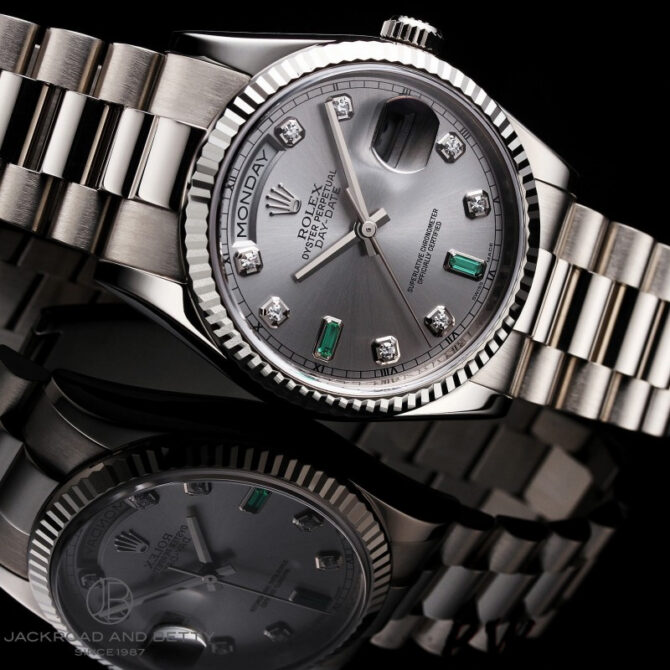 Replica Rolex Day Date 118346 Black Diamonds Dial 36mm Unisex Watch