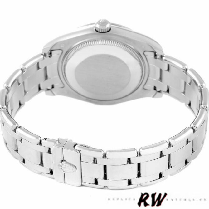 Rolex Pearlmaster 81339 White MOP Diamond Dial 34mm Lady Replica Watch