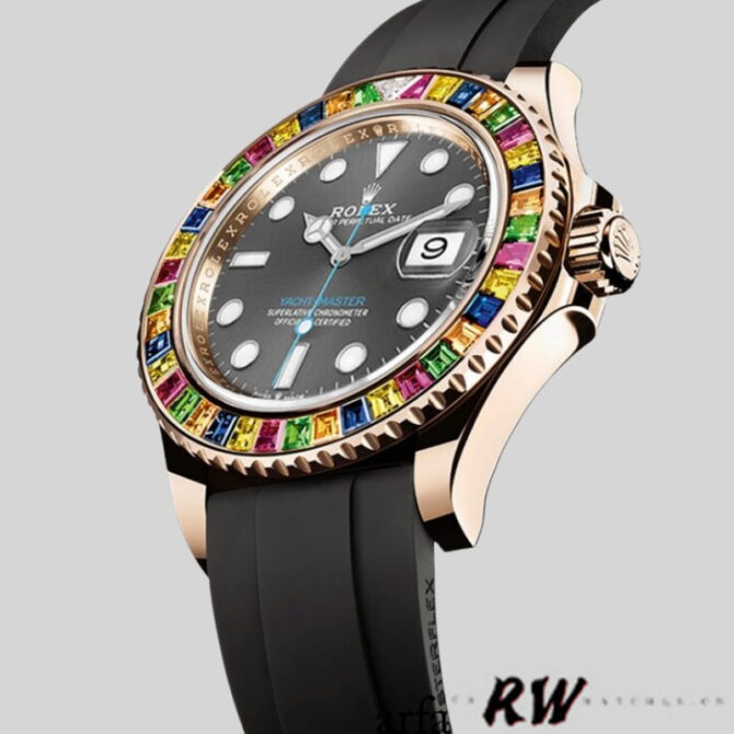 Rolex Yacht-Master 116695 Black Rubber Strap Grey Dial 40MM Mens Replica Watch
