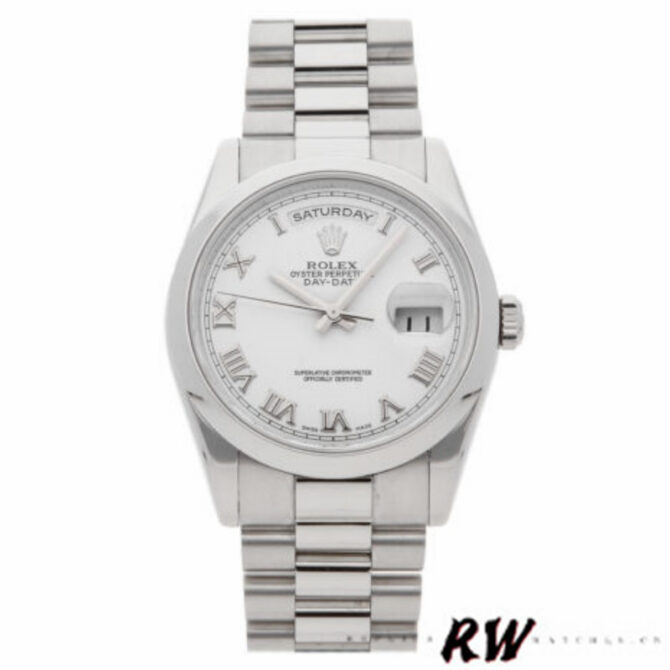 Replica Rolex Day-Date 118206 White Roman Numeral 36mm Unisex Watch