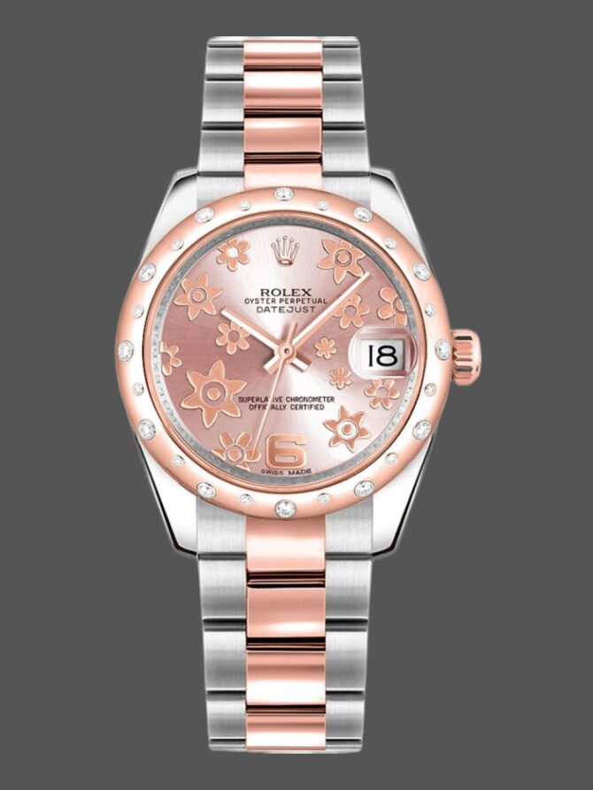 846341 Everose Gold Pink Floral Dial 31MM Lady Replica Watch
