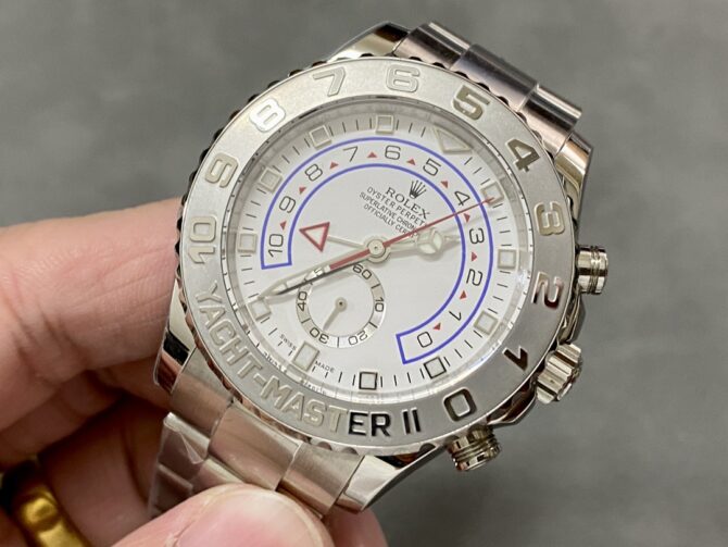 Rolex Yacht Master II 116689 White Dial Platinum 44mm Mens Replica Watch