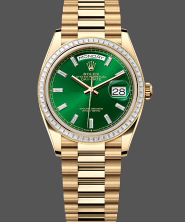 Replica Rolex Day Date 36mm Green Dial Diamond-Set Bezel President Bracelet m128398tbr 0035