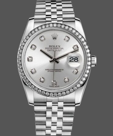 44 Silver Dial Diamonds 36mm Lady Replica Watch