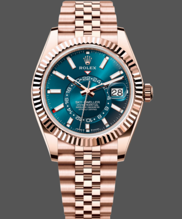 Rolex Sky Dweller 42 Everose Gold Blue Green Dial m336935 0005 Men's Watch