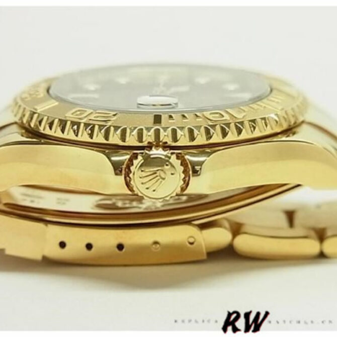 Rolex Yacht-Master 169628 Yellow Gold Black MOP Dial 29MM Lady Replica Watch