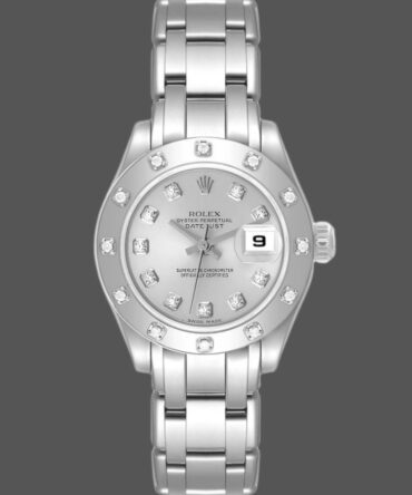 Rolex Pearlmaster 80319 Silver Diamond Dial 29MM Lady Replica Watch