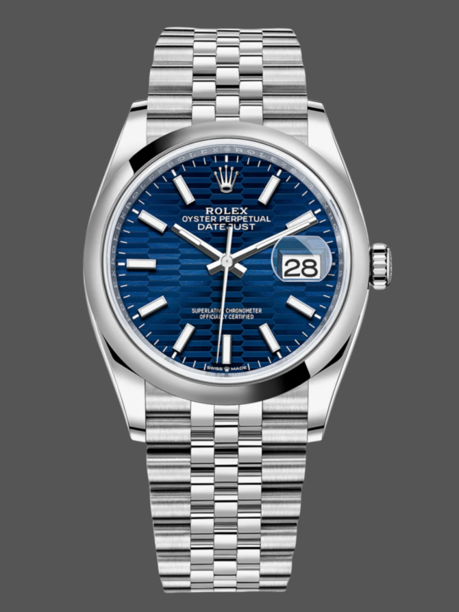 741200 Stainless Steel Automatic Blue Motif Wave Dial 36MM Unisex Replica Watch
