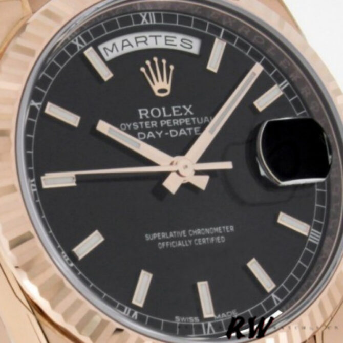 Replica Rolex Day-Date 118235 Rose Gold Chocolate Brown Dial 36mm Unisex Watch