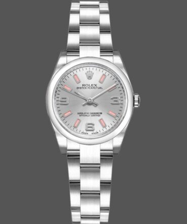 Rolex Oyster Perpetual 176200 Silver Dial Pink Luminous Markers 26MM Lady Replica Watch
