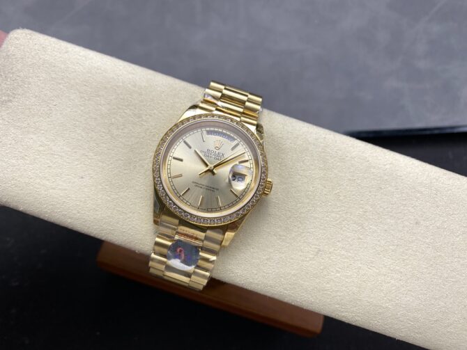 Replica Rolex Day-Date 128348RBR Dark Grey Dial Yellow Gold 36MM Unisex Watch