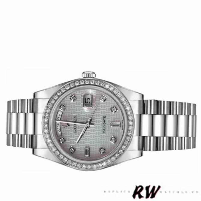 Replica Rolex Day Date 118346 Oxford Motif Diamond Dial 36mm Unisex Watch