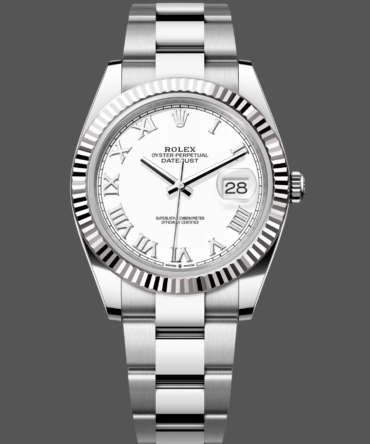 1543234 0023 Fluted Bezel White Roman Numeral Dial 41MM Mens Replica Watch