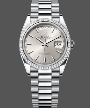 Replica Rolex Day Date 36mm Platinum and Diamonds Bezel 128396tbr 0004