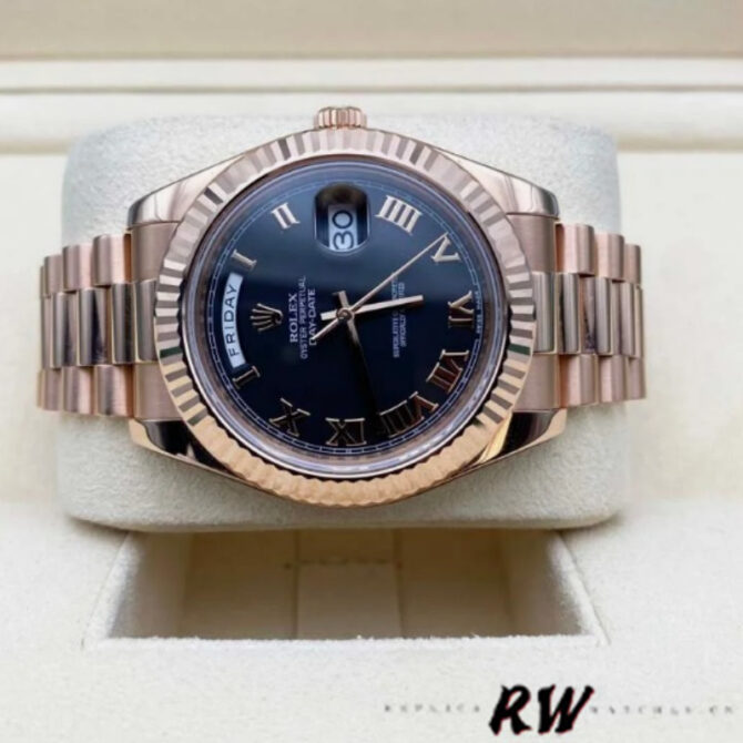 Replica Rolex Day-Date 218206 Ice Blue Diamond Dial Platinum 41MM Mens Watch