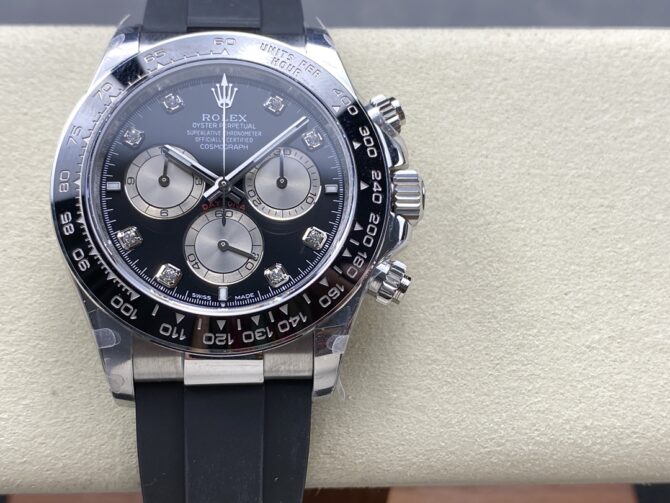 Rolex Cosmograph Daytona White Gold 126519LN 0004 Bright Black Steel Diamond
