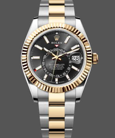Rolex Sky Dweller 42 Yellow Rolesor Black Dial Oyster M336933 0003 Men's Watch
