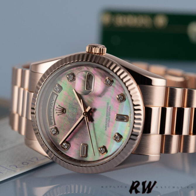 Replica Rolex Day-Date 118209 Black dial 36mm Unisex Watch