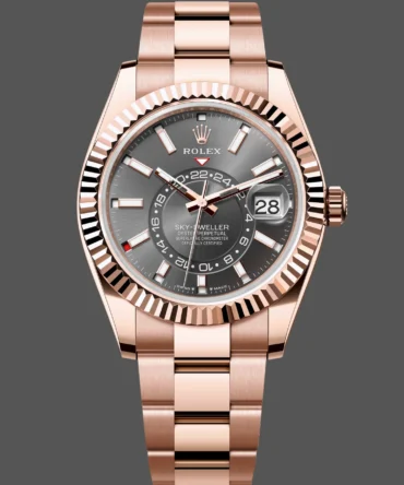 Swiss Rolex Sky Dweller 42 Slate Dial Rose Gold m336935 0004 Men's Replica Watch