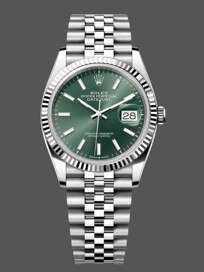 4141434 Stainless Steel Mint Green Dial 36MM Unisex Replica Watch